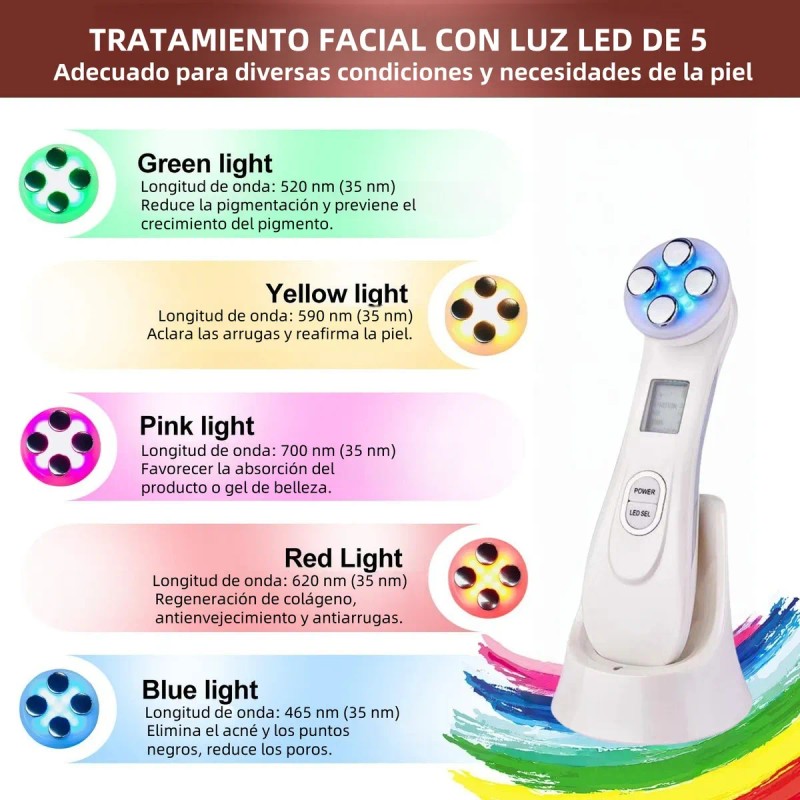 Radiofrecuencia Facial Electroporador Ems Rejuvenece Arrugas Blanco