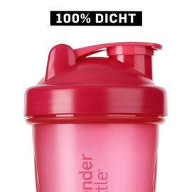 BlenderBottle Classic Shaker with BlenderBall, Ideal as Protein Shaker, Water Bottle, Drinking Bottle, BPA-Free, Measuring Scale up to 600 ml, Capacity 820 ml, Pink