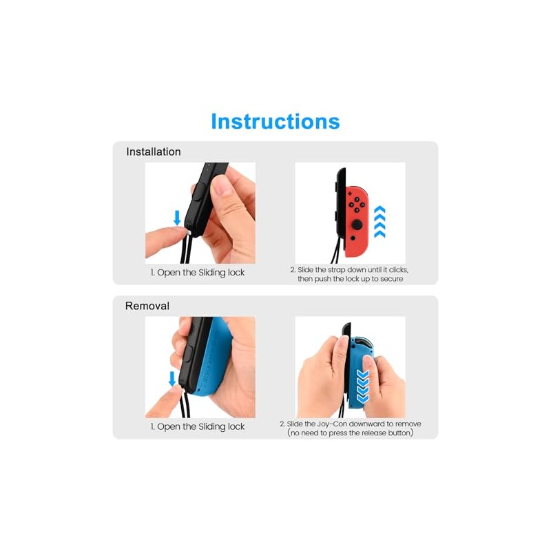 Vanjua Wrist Strap for Switch Controller, 2 Pack Adjustable Lanyard