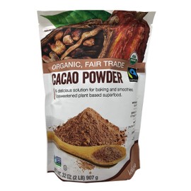 Volupta Organic & Fair Trade Unsweetened Super Food Cacao Powder, 32 Ounce