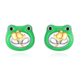 Cat/Bunny/Bees/Hummingbird/Starfish/Starfish/Horses/Wolf/Axolotl/Dolphin/Pig/Elephant Earrings for Women Sterling Silver Animal Jewellery Stud Earrings Gifts for Women, small, Sterling Silver, No