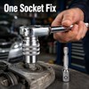 Universal Adjustable Socket Wrench for 10-19mm Fasteners - 2 Piece
