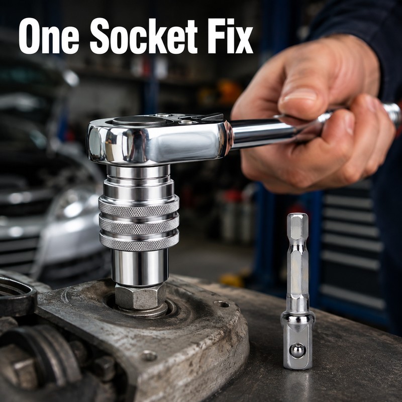 Universal Adjustable Socket Wrench for 10-19mm Fasteners - 2 Piece