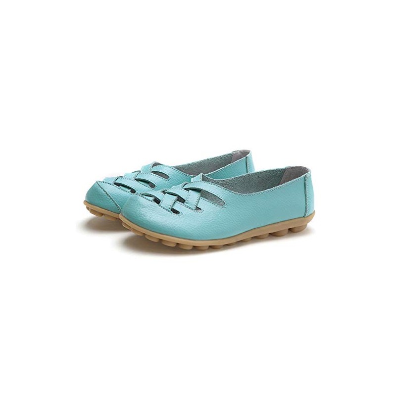 VenusCelia Mocasines planos informales cómodos para mujer, Aqua, 10
