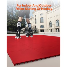 Happybuy Dryland Tiles for Hockey Floor Mat, 12 x 12 in 8-Pcs Interlocking, Versatile Training Surface, Dance Floor Tiles, Hockey Training Board for Shooting (Red, 8 sq. ft/Box)