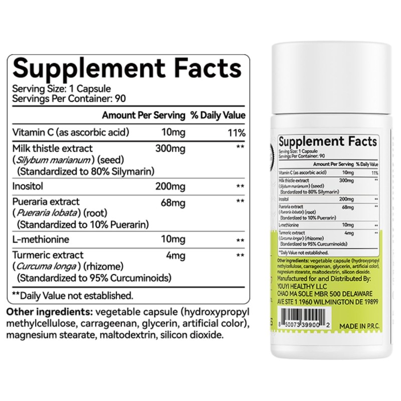 OxyEnergy Silymarin Milk Thistle 300mg Extract with Vitamin C, Inositol