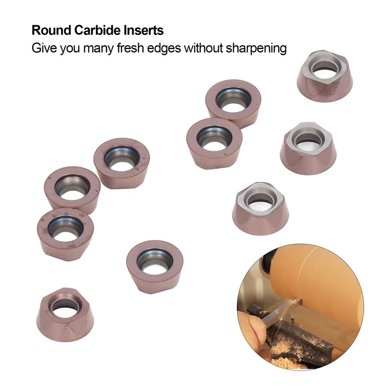 10Pcs Round Carbide Inserts Cutters for DIY CNC Lathe Wood