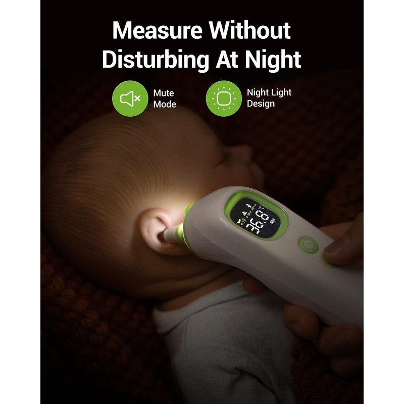 Accurate Ear Thermometer, Pre-warmed Probe, Adjustable Comfort-Fit Tip Design, Age
