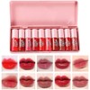 10Pcs Pearlescent Lip Gloss Set Liquid Lip Glaze Long Lasting