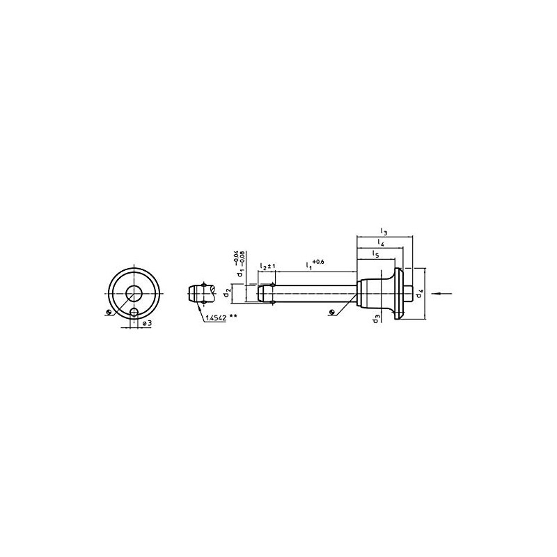 HALDER 22340.0217 Ball Lock Bolt, d1 = 5 mm /