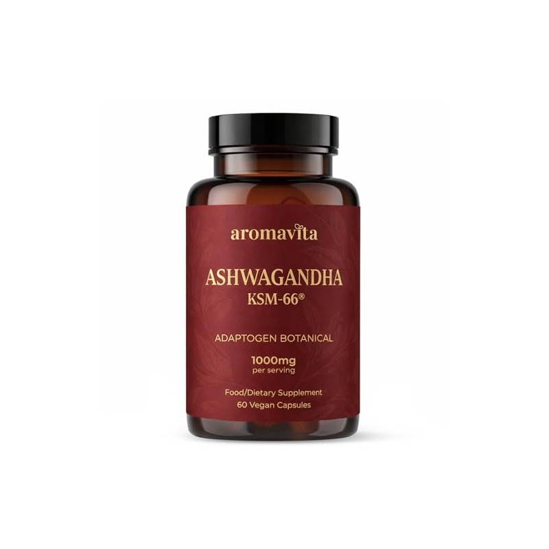 Ashwagandha KSM-66® Root Extract, 1000mg per Serving, 60 Vegan Capsules