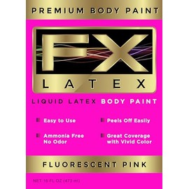 Liquid Latex - Face and Body Paint, Ammonia Free, Easy On and Off, Cosplay Makeup, Create Professional Monster, Zombie Arts 16 Oz (Fluorescent Pink)