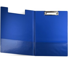 Netuno 1 x Clipboard Folder A4 with Clip Blue Clipboard DIN A4 with Lid Writing Board with Metal Clip Hard Plate Plastic Writing Case Writing Pad Clipboard DIN A4 Document Holder