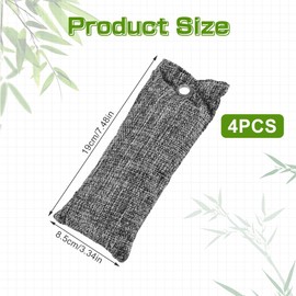 Schuhkissen mit Bambus Aktivkohle gegen Fußgeruch,4 Stück Aktivkohle Schuh-Geruchsentferner,Schuhdeo Beutel,Beseitigt unangenehme Gerüche in Schuhen & Socken, 100g, Grau