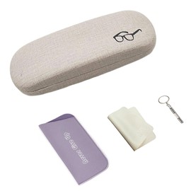 LRZCGB Glasses Protective Cases, Portable Travel Glasses for Men, Women and Kids, beige