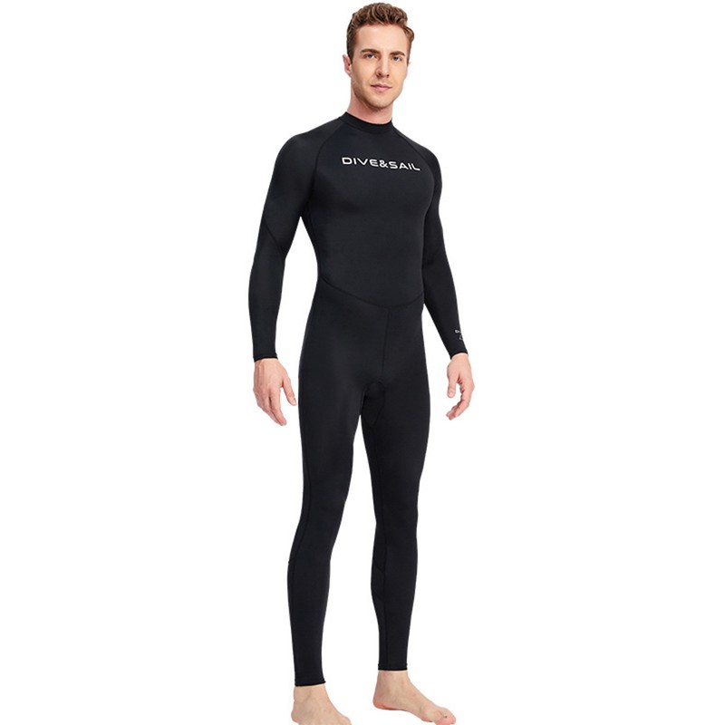 Men One Piece Swimsuit with Back Zipper Quick Dry Long