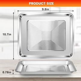 GCQ Air Fryer Tray Replacement for Cuisinart TOA-28 TOA-29 AFR-25 Toaster Air Fryer Convection Oven, Stainless Steel Pan Toaster Oven Tray Replacement Air Fryer Toaster Oven Accessories