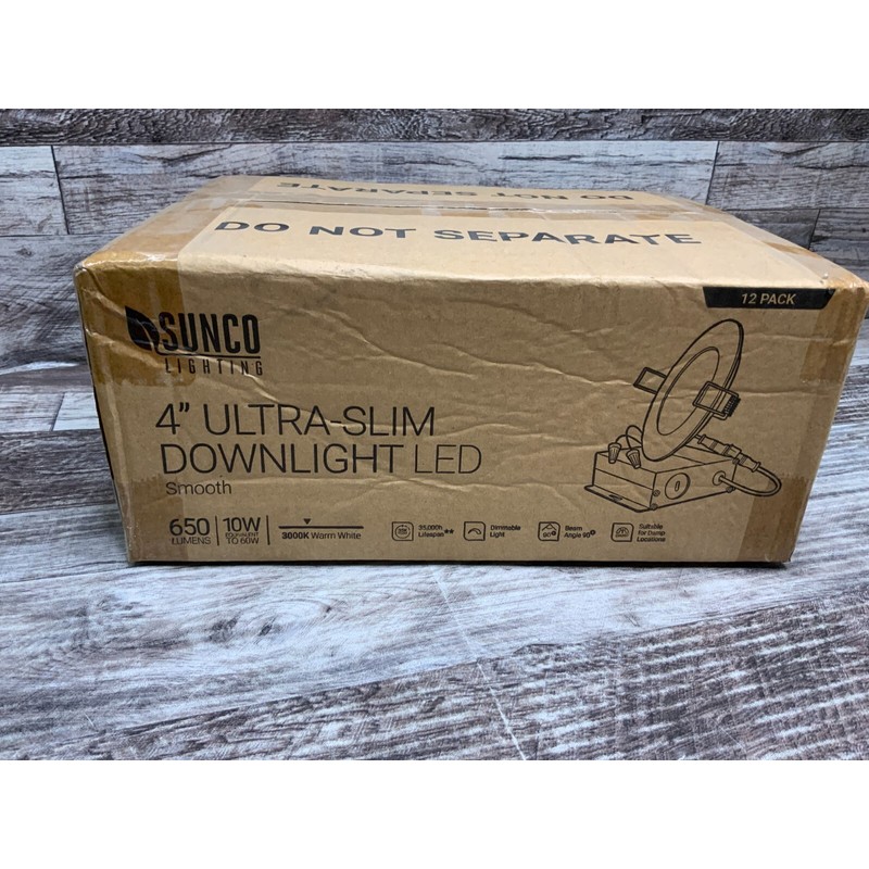 Sunco 12 Pack 4 Inch LED Recessed Lights, Slim Canless