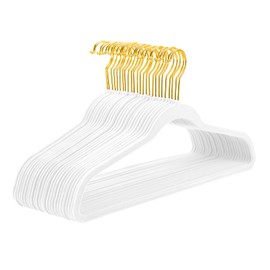 MIZGI Premium White Velvet Hangers, 60 Pack, Anti-Slip, Lightweight, Space Saving, Suitable for Coats, Shirts, Sweaters, Dresses, Pants, and More