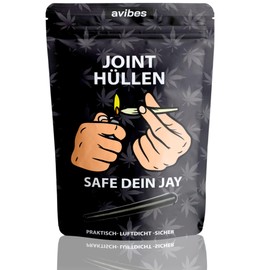 avibes® 4 x Anti-Depressiva Joint Case Joint Sleeves Tube Transport Case Set Plastic Pill Box Odour-Proof Waterproof, black green, Minimal