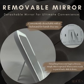 Travel Makeup bag with removable lighted mirror, Professional vanity light up station, Portable cosmetic case with adjustable compartments organizer, waterproof traveling accessories, black train case