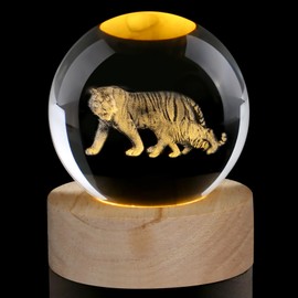 AWARDSEN Tigers Crystal Ball Tiger Crystal Gifts for Women Glass Animals Ornaments Paperweights Tiger Ornament Tiger Gifts for Women