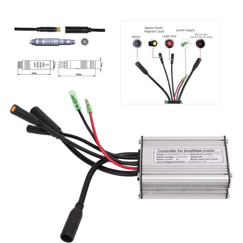 Electric Bicycle 36V/48V 17A Sine Wave Controller 6mos with Light