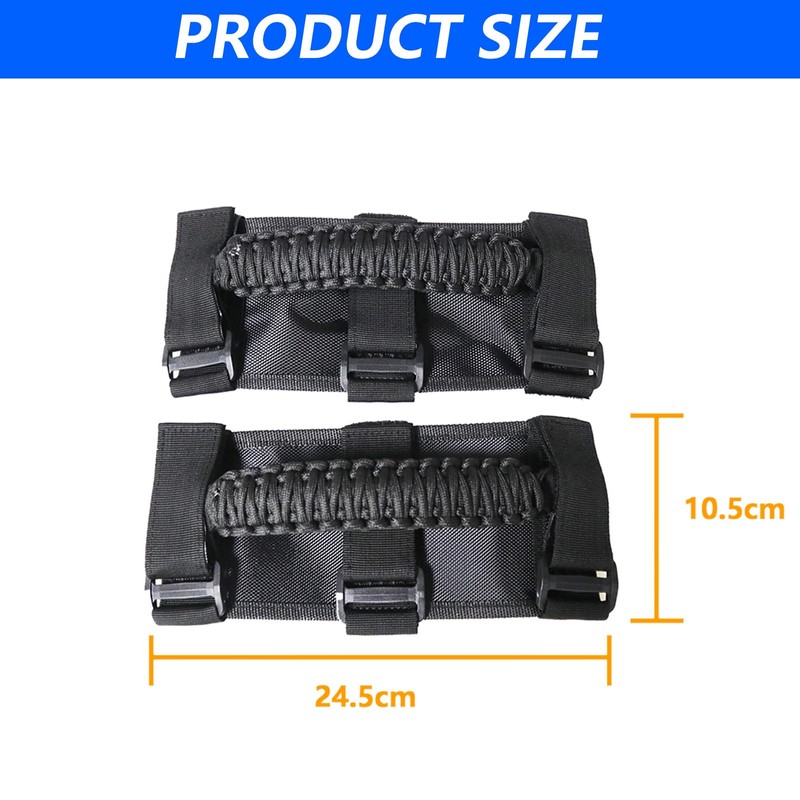 West-xingzhe 2 Pack Bar Grab Handles Paracord Grip Handles with
