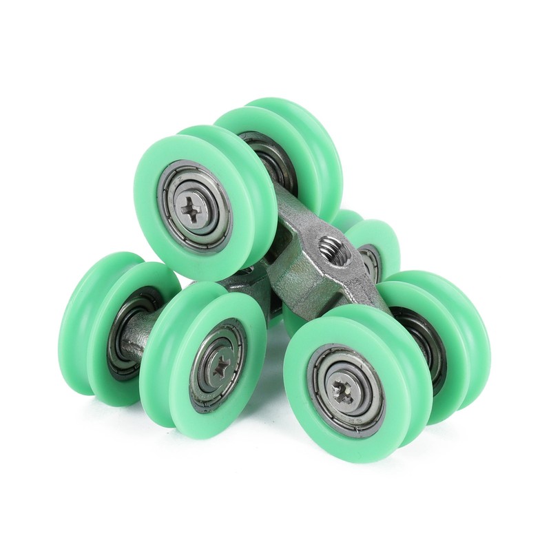 2Pcs UShaped Wheels Stainless Steel 4Wheel Small Rollers Shower Door