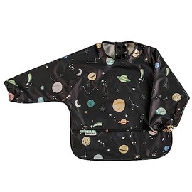 Loulou Lollipop Long Sleeve Mess Free Waterproof Bibs, for baby boys and girls 6-36 Months, Machine Washable, Travel Friendly (Planets)