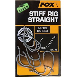 Fox Edges Armapoint Stiff Rig Straight Hooks - 10 Carp Hooks, Fishing Hooks for Carp Fishing, Hooks for Carp, Boilie Hooks, Size: 6