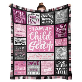 Psspotgj Christian Gifts for Women Blanket, Inspirational Religious Gifts, Baptism Bible Merch for Women Girls 50"x40" Catholic Spiritual Blankets and Throws Birthday.