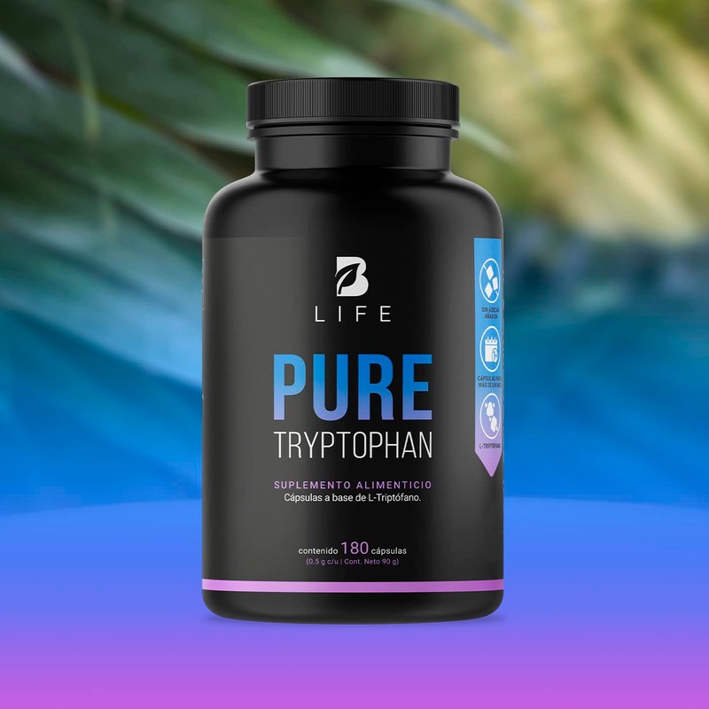 Triptofano de 180 Cápsulas de 500 mg. Ingredientes naturales. Pure