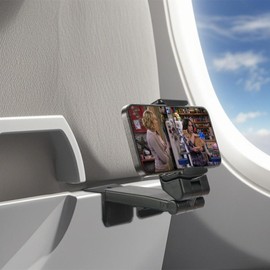 Airplane Phone Holder Mount – Travel Essentials with 360° Rotation | Universal Phone Stand for Plane Tray Tables and Desk, Must Have for Long Flights