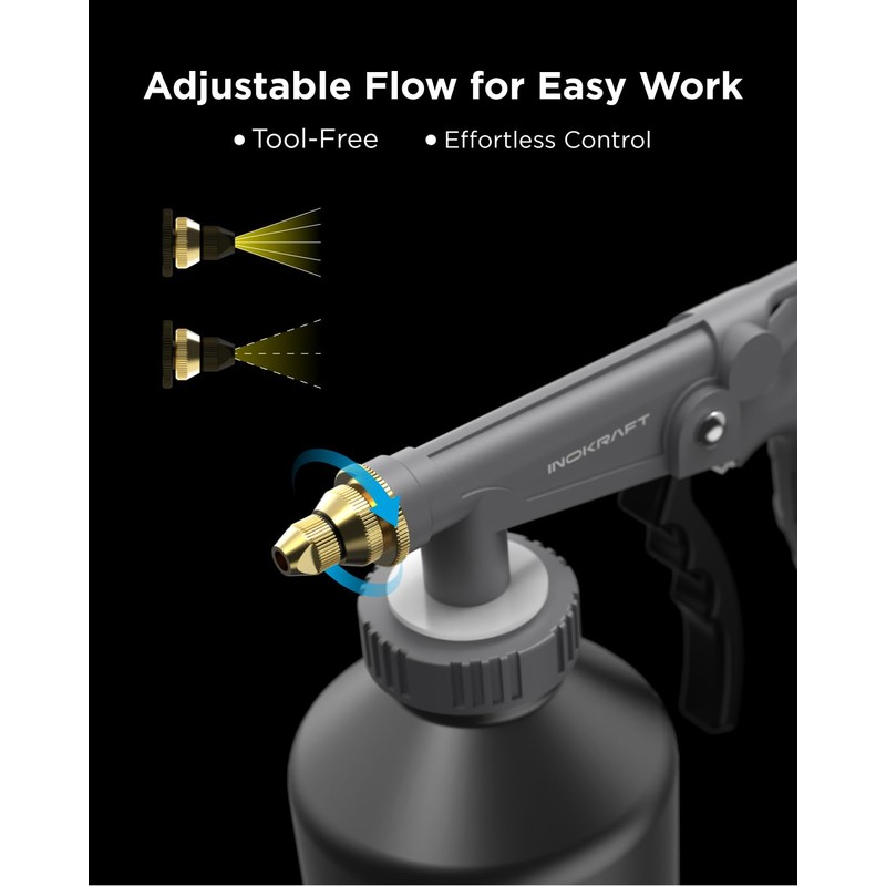 InoKraft Rust Proofing Spray Gun, Bedliner Gun with Adjustable Nozzle