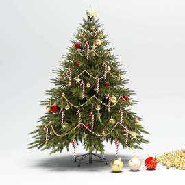 Christmas Glitter Candy Cane, 6PCS Plastic Candy Cane Christmas Tree Decorations for Xmas New Year Party Supplies, Hanging Ornaments Candy Cane Crutch Pendant Y3GZZS (RED)