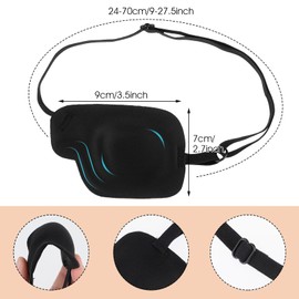 2Pcs Left Eye Patches for Adults, 3D Adjustable Medical Eye Patch for Left Eye, Black Eye Patch for Lazy Eye Strabismus and After Surgery Recovery
