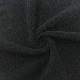 Black (Heavy Weight) Anti-Pill Fleece Fabric by The Yard