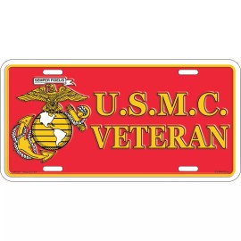 Eagle Emblems EE INC. USMC Veteran Marine License Plate