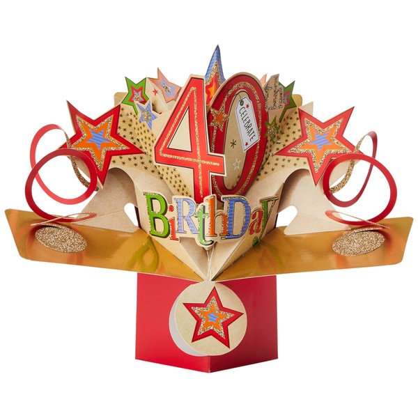 Happy 40th Birthday Pop-Up Greeting Card Original Second Nature 3D