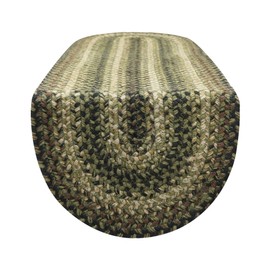 Homespice - Pinecone Oval Table Runner Green, a Hand Braided Table Runner of Premium Jute to Use as a Short Table Runner - Natural Earthy Colors - Reversible Small Table Runners Set of 2, 8x28 Inches