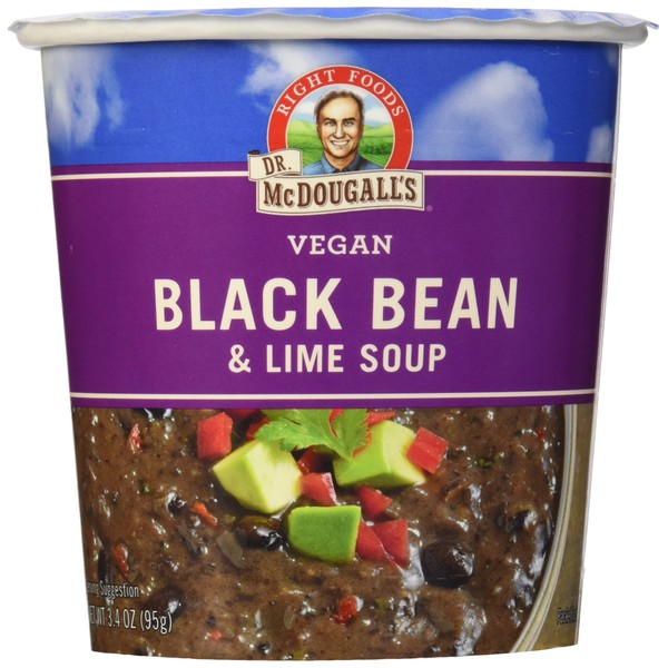Dr. Mcdougall's Vegan Black Bean And Lime Soup Big Cup - Case Of 6 - 3.4 Oz.