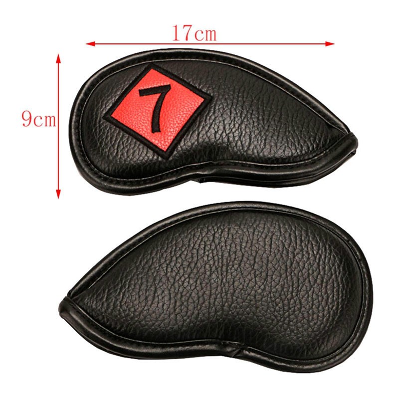 F Fityle 11Pieces Waterproof Leather Golf Iron Head Covers Set