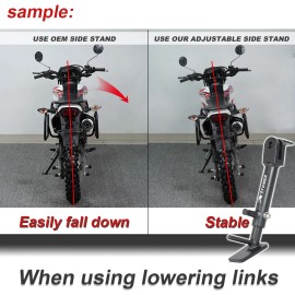 xitomer Adjustable Kickstand Side Stand Leg Black Fit For Yamaha MT-125 2020-2024