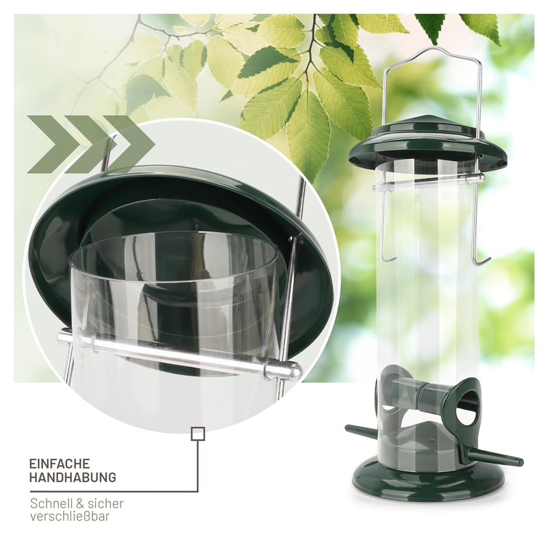 wildtier liebe Körner Feeding Column, Bird Feeder 23.5 cm, Green