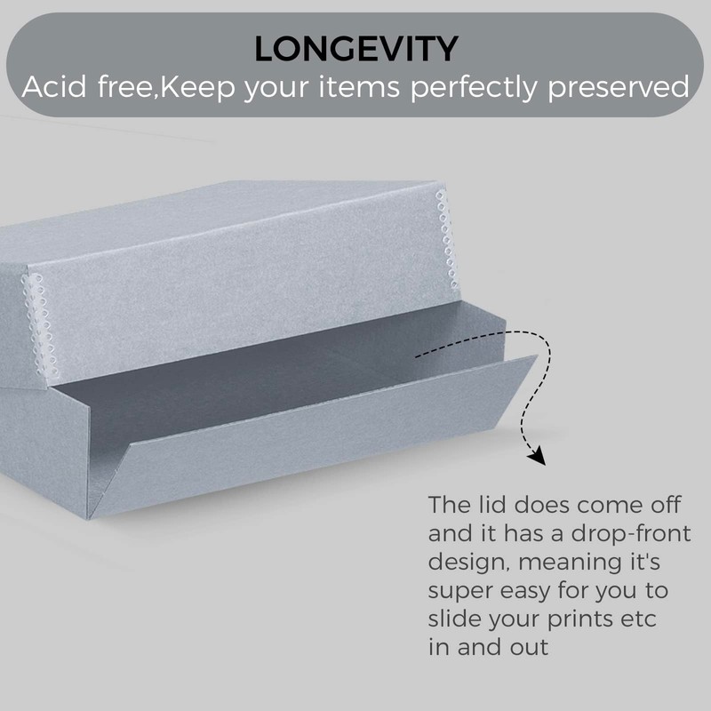 Lineco, Archival Storage Box, Museum Preservation Organizer with Drop Front