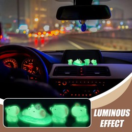 BubabyZZ 10 Pack Car Capybara Dashboard Ornament, Cute Animal Ornaments for Rear View Mirror, Automotive Cars Interior Accessories Decorations for Women Men (Luminous Capybara, S)