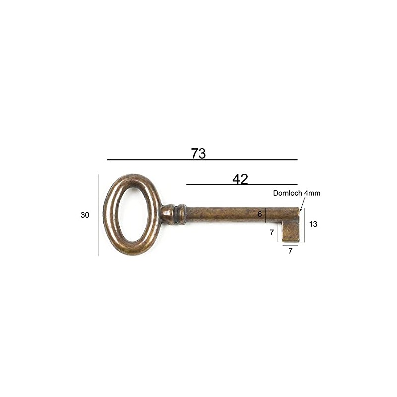 Furniture Key Antique Style Furniture Burnished Replacement Key Blank Patina