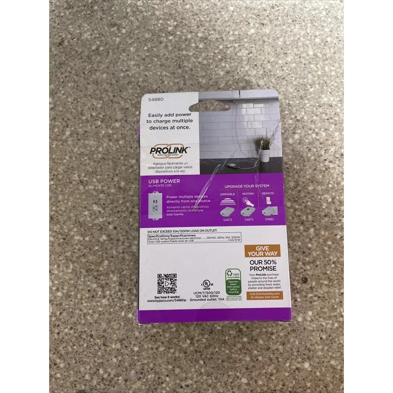 PROLINK In-Line Power Outlet with USB Charging Add On 54880