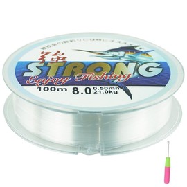 100 Meters Fishing Line with 1 Crochet Hook 0.5mm Monofilament Clear Nylon Fishing Line Strong Tension Wire Fishing Line